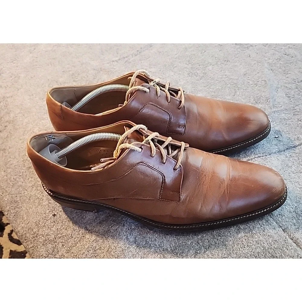 Cole Haan Grand OS Mens Brown Leather Cap Toe Oxford Dress Shoes‎